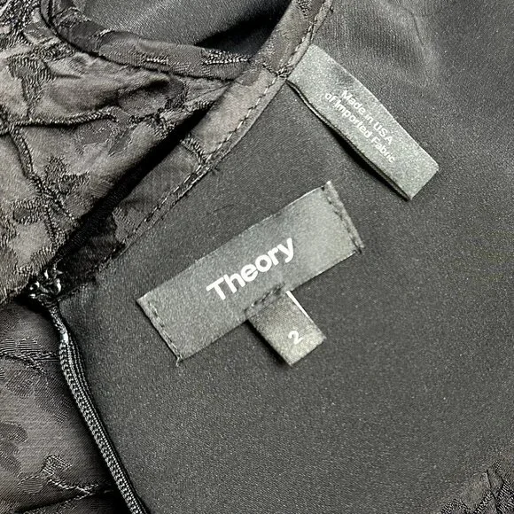 NWOT Theory Adraya Black Ivy Jacquard Shift Dress Size 2 - Picture 4 of 8